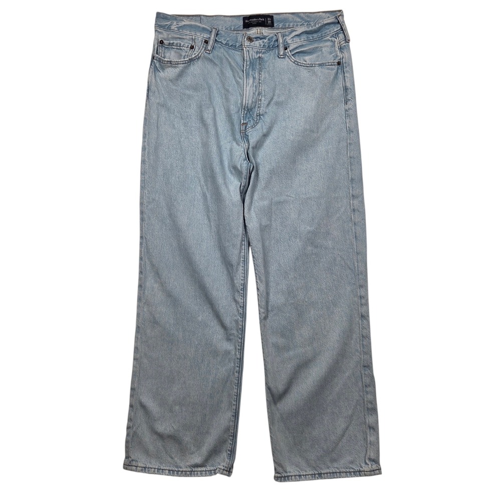 Abercrombie & Fitch Baggy Jeans Mens 33x30 Light Wash Lightweight Denim 131D0285